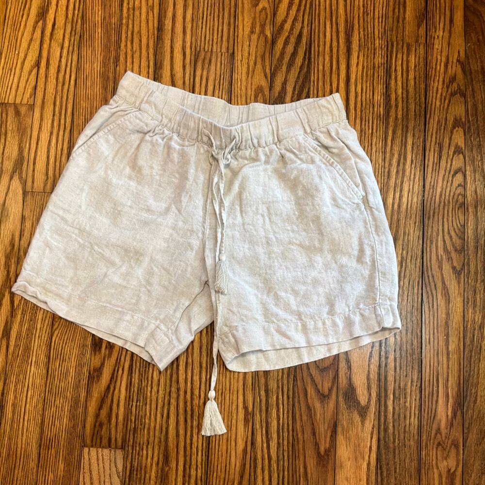 Talbots 100% Linen Drawstring Shorts Size XS